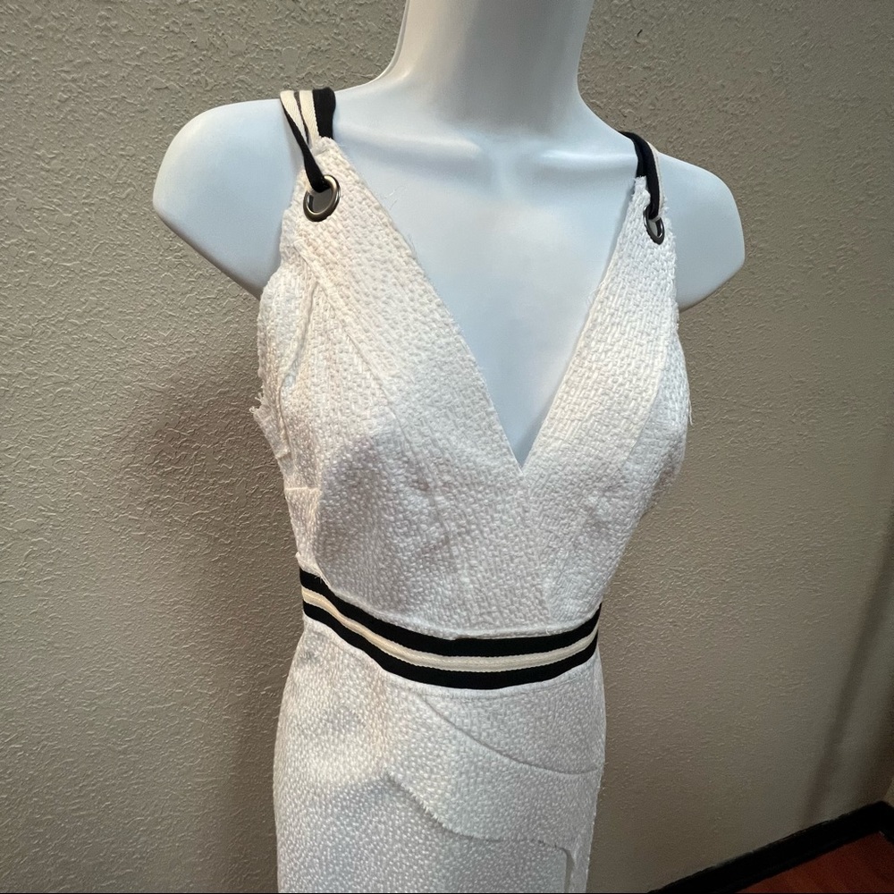 White and black summer dress